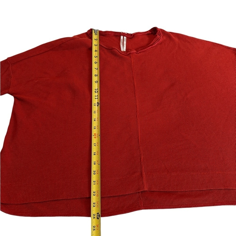 Anthropologie | Nori Red Waffle Knit Thermal Pullover Sweater Over Tunic… - Picture 10 of 17